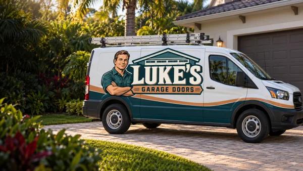 Luke's Garage Doors vehicle branding